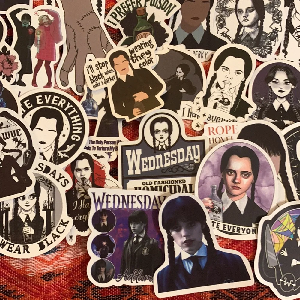 Set of 45 Wednesday Adams Stickers